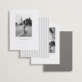 "Lines" - Save the Dates in Cobblestone by Emily Betts - Back of Card Options