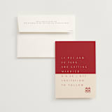 "two toned" - Save the Dates in Poppy by Deborah Chou - Save the Date with Envelope