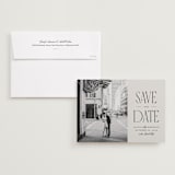 "Pierre" - Save the Dates in Dove by Robert and Stella - Save the Date with Envelope