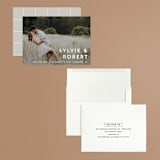 "Modern offset" - Save the Dates in Cream by Stacey Meacham - Assembled