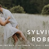"Modern offset" - Save the Dates in Cream by Stacey Meacham - Detail