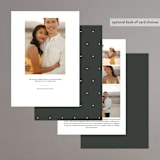 "Happy Modern" - Save the Dates in Charcoal by Carolyn MacLaren - Back of Card Options