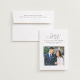 "Elegant Initials" - Save the Dates in Newspaper by Lea Delaveris - Save the Date with Envelope
