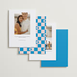 "The Right Stripes" - Save the Dates in Pink Grapefruit by Jackie Crawford - Back of Card Options