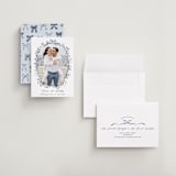 "Parisian ribbon" - Save the Dates in French Blue by Sarah Knight - Assembled