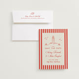 "Kitty Hawk" - Save the Dates in Lobster by Jackie Crawford - Save the Date with Envelope