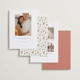 "Foliage Crest" - Save the Dates in Mulberry by Everett Paper Goods - Back of Card Options
