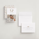 "Foliage Crest" - Save the Dates in Mulberry by Everett Paper Goods - Assembled