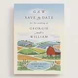 "Farm and Field" - Save the Dates in Sky Blue by Paper Sun Studio - Front