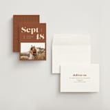 "Bold Print" - Save the Dates in Rust by April Astudillo - Assembled