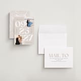 "Numerals" - Save the Dates in Latte by Owl and Toad - Assembled
