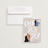 "Numerals" - Save the Dates in Latte by Owl and Toad - Save the Date with Envelope
