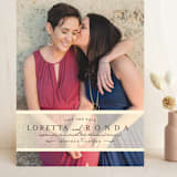 "Clean Linen" - Save the Dates in Cream by Lori Wemple - Front