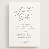 "Beautifully Scripted" - Save the Dates in Pearl by Hooray Creative - Front