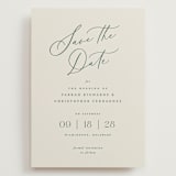 "Beautifully Scripted" - Save the Dates in Evergreen by Hooray Creative - Front