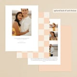 "RETRO ARCH" - Save the Dates in Blush by Baumbirdy - Back of Card Options