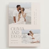 "Overlapping" - Save the Dates in Linen by Kelly Schmidt - Front