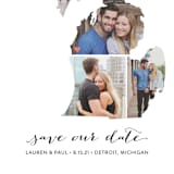 "Michigan Love Location" - Save the Dates in Wedding Dress by Heather Buchma - Detail