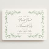 "Romantic Garden" - Save the Dates in Mint by Melinda Denison - Front