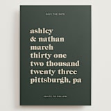 "Modern Type" - Save the Dates in Spruce by April Astudillo - Front