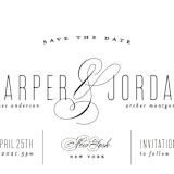 "Scripted Ampersand" - Save the Dates in Midnight by Roxy Cervantes - Detail