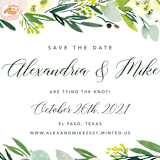 "Eucalyptus Wreath" - Save the Dates in Eucalyptus by Yao Cheng Design - Detail