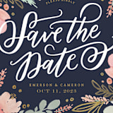 "Floral Vignette" - Save the Dates in Midnight by Kristen Smith - Detail