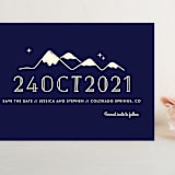 "Retro Plates" - Save the Dates in Navy by Rebecca Bowen - Front