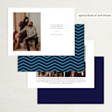 "Retro Plates" - Save the Dates in Navy by Rebecca Bowen - Back of Card Options