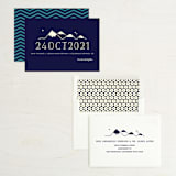 "Retro Plates" - Save the Dates in Navy by Rebecca Bowen - Assembled