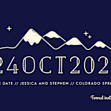 "Retro Plates" - Save the Dates in Navy by Rebecca Bowen - Detail