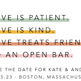 "Love is..." - Save the Dates in Sorbet by Hudson meet Rose - Detail