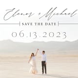 "The Search is Over" - Save the Dates in Noir by Alice Carmen - Detail