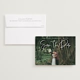 "Natural Script" - Save the Dates in Moonstone by Nicole Barreto - Save the Date with Envelope