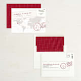 "A Faraway Destination" - Save the Dates in Cranberry by bumble ink - Assembled