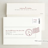 "A Faraway Destination" - Save the Dates in Cranberry by bumble ink - FREE Recipient Addressing