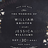 "Enchanting Plum" - Save the Dates in Navy by Phrosné Barwood - Detail