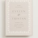 "Lace Trim" - Save the Dates in Cream by Kristen Smith - Front