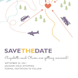 "Destination" - Save the Dates in Lilac Haze by leslie hamer - Detail