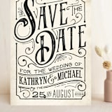 "Inked" - Save the Dates in Parchment by GeekInk Design - Front
