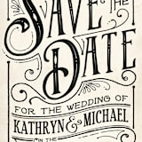 "Inked" - Save the Dates in Parchment by GeekInk Design - Detail
