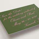 "Kiawah" - Save the Dates in Moss by Megan Davis - Detail