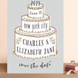 "There Will Be Cake" - Save the Dates in Dove by Megan Tamaccio - Front