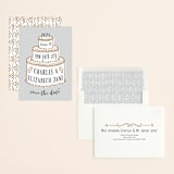 "There Will Be Cake" - Save the Dates in Dove by Megan Tamaccio - Assembled