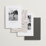 "Bow" - Save the Dates in Tuxedo by Corinne Malesic - Back of Card Options