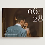 "Our Big Date" - Save the Dates in Pearl by Shannon Chen of Four Wet Feet Studio - Front