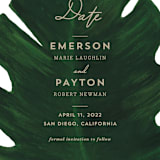 "Palm" - Save the Dates in Leaf by Kaydi Bishop - Detail