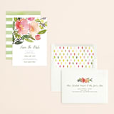 "Watercolor Floral" - Save the Dates in Rose by Yao Cheng Design - Assembled
