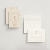 "Floral Type Arch" - Save the Dates in Cream by Baumbirdy - Assembled