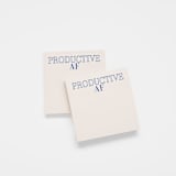 "Productive AF Sticky Notepad Vintage Cream/Blue - 4x4"" - Sticky Notes in multicolorassorted-colors by X Femme d Affaires